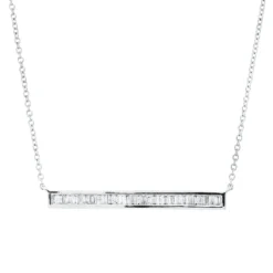 Collier aus 750 Weißgold 30 Diamanten Trapez-Schliff 0,29ct TW-SI/PI L:46cm