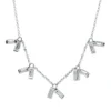 Collier aus 750 Weißgold 10 Diamanten Baguette-Schliff 1,01ct TW-SI L:43,2cm