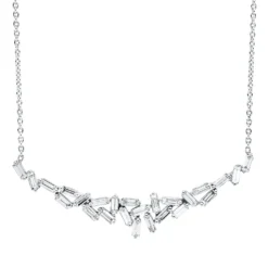 Collier aus 750 Weißgold 25 Diamanten Trapez-Schliff 0,78ct TW-SI L:43,2cm