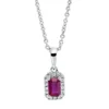 Collier aus 750 Weißgold Rubin 0,32ct rot 18 Brillanten 0,07ct TW-SI L:45,7cm