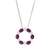 Collier aus 750 Weißgold 6 Rubine 1,24ct rot 6 Brillanten 0,34ct F-VSI L:45,7cm