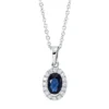 Collier aus 750 Weißgold Saphir 0,57ct blau 16 Brillanten 0,07ct TW-SI L:45,7cm