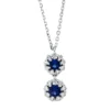 Collier aus 750 Weißgold 2 Saphire 0,43ct blau 18 Brillanten 0,23ct TW-SI L:43,2cm