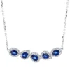 Collier aus 750 Weißgold 5 Saphire 1,06ct blau 68 Brillanten 0,24ct TW-SI L:43,2cm