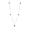 Collier aus 750 Weißgold 5 Saphire 0,95ct blau 4 Brillanten 0,2ct W-SI L:45cm