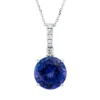 Collier aus 750 Weißgold Tansanit 7,83ct blau 8 Brillanten 0,26ct TW-SI L:45,7cm