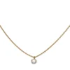 Collier Brillant 0,1 Ct W/SI mit Ankerkette 750 Gold Gelbgold 42-45cm Halskette