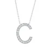 Collier Buchstabe C aus 750 Weißgold 19 Brillanten 0,36ct TW-SI L:43,2cm