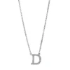 Collier Buchstabe D aus 750 Weißgold 21 Brillanten 0,08ct TW-SI L:43,2cm