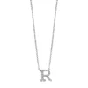 Collier Buchstabe R aus 750 Weißgold 23 Brillanten 0,1ct TW-SI L:43,2cm