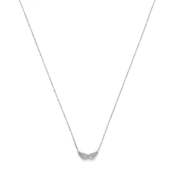 Collier Flügel aus 585 Gold Weißgold mit 42 Diamanten 0.21ct TW-SI 42-45cm