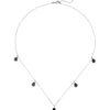 Collier Halskette 5 Anhänger Tropfen mit Onyx schwarz 925 Silber 42-45cm Damen