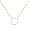 Collier Halskette aus 585 Gold Gelbgold Kreis mit 7 Diamanten 0.04Ct W/SI 44cm
