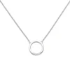 Collier Halskette aus 585 Gold Weißgold Kreis mit 7 Diamanten 0.04Ct W/SI 43cm
