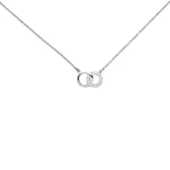 Collier Halskette aus 925 Silber rhodiniert mit 13 Zirkonia 42-45cm Silberkette