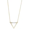 Collier Halskette Dreieck aus 585 Gold Gelbgold mit 4 Diamanten 0,02 Ct. 40-42cm