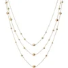Collier Halskette Halsschmuck 3-reihig mit Elementen 585 Gold Gelbgold 42-45cm