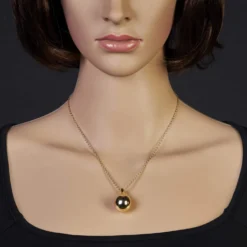 Collier Halskette mit Anhänger Tropfen 30x18mm 585 Gold Gelbgold 45cm glänzend