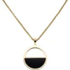 Collier Halskette mit Anhänger Kreis Edelstahl gelbgoldfarben beschichtet 45,5cm