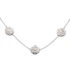 Collier Halskette mit drei Anhänger Blumen Muster, 925 Silber vergoldet, 42cm