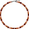 Collier Halskette mit Swarovski Perlen multicolor rot Zirkonia Edelstahl 42-45cm