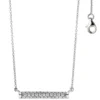 Collier Halskette, Stab Stäbchen mit 35 weißen Zirkonia 925 Silber 45cm Damen