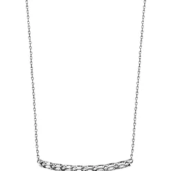 Collier Halskette und Anhänger Stäbchen mit Muster 925 Silber rhodiniert 45cm