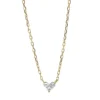 Collier Herz aus 750 Gelbgold 3 Diamanten Fanatsy-Schliff 0,15ct TW-SI L:45,7cm
