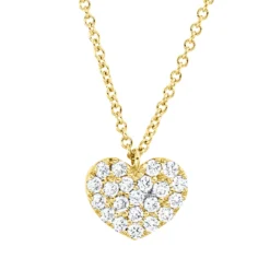 Collier Herz aus 750 Gold Gelbgold 21 Brillanten 0,2ct TW-SI L:42cm