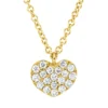 Collier Herz aus 750 Gold Gelbgold 19 Brillanten 0,09ct TW-SI L:42cm