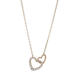 Collier Herz aus 750 Gold Rotgold 20 Diamanten 0,24ct TW-PI L:45,7cm