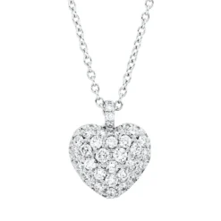 Collier Herz aus 750 Gold Weißgold 52 Brillanten 0,73ct TW-VSI/SI L:41cm