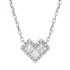 Collier Herz aus 750 Gold Weißgold 25 Diamanten 0,4ct L:45,7cm