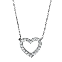 Collier Herz aus 750 Gold Weißgold 20 Brillanten 0,16ct TW-SI L:45cm