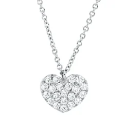 Collier Herz aus 750 Gold Weißgold 21 Brillanten 0,2ct TW-SI L:42cm