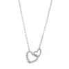 Collier Herz aus 750 Gold Weißgold 20 Diamanten 0,24ct TW-PI L:45,7cm