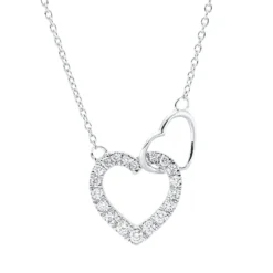 Collier Herz aus 750 Gold Weißgold 20 Brillanten 0,2ct TW-SI L:45cm