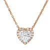 Collier Herz aus 750 Gold weiß/rot 24 Diamanten 0,17ct TW-SI L:45,7cm