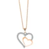 Collier 2 Herzen 750 Rotgold 25 Brillanten 0,21ct TW-SI L:42cm Fassung rhodiniert