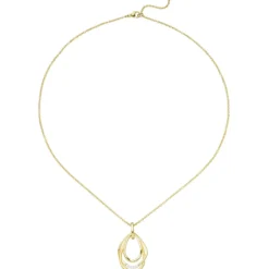 Collier Kette mit Anhänger aus 925 Silber vergoldet mit 5 Zirkonia 45cm Damen