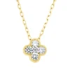 Collier Kleeblatt 750 Gelbgold 4 Brillanten 0,23ct TW-SI 1 Brillant 0,01ct TW-SI