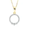 Collier Kreis aus 750 Gelbgold 22 Diamanten 0,21ct TW-SI L:45cm Fassung rhodiniert