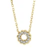 Collier Kreis aus 750 Gold Gelbgold 11 Brillanten 0,07ct TW-SI L:45,7cm