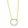 Collier Kreis aus 750 Gold Gelbgold 24 Brillanten 0,11ct TW-SI L:45cm