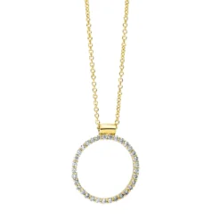 Collier Kreis aus 750 Gold Gelbgold 33 Brillanten 0,27ct TW-SI L:42cm