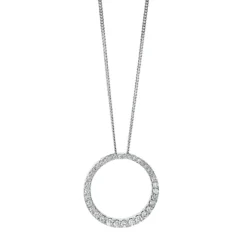 Collier Kreis aus 750 Gold Weißgold 36 Brillanten 0,35ct TW-SI L:43cm