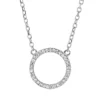 Collier Kreis aus 750 Gold Weißgold 33 Diamanten 0,05ct TW-SI L:45cm