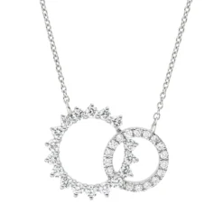 Collier Kreis aus 750 Gold Weißgold 34 Diamanten 0,48ct TW-SI