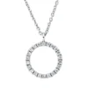 Collier Kreis aus 750 Gold Weißgold 22 Brillanten 0,07ct TW-SI L:45cm