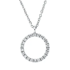 Collier Kreis aus 750 Gold Weißgold 22 Brillanten 0,07ct TW-SI L:45cm